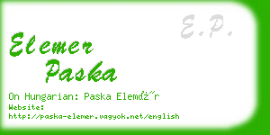 elemer paska business card